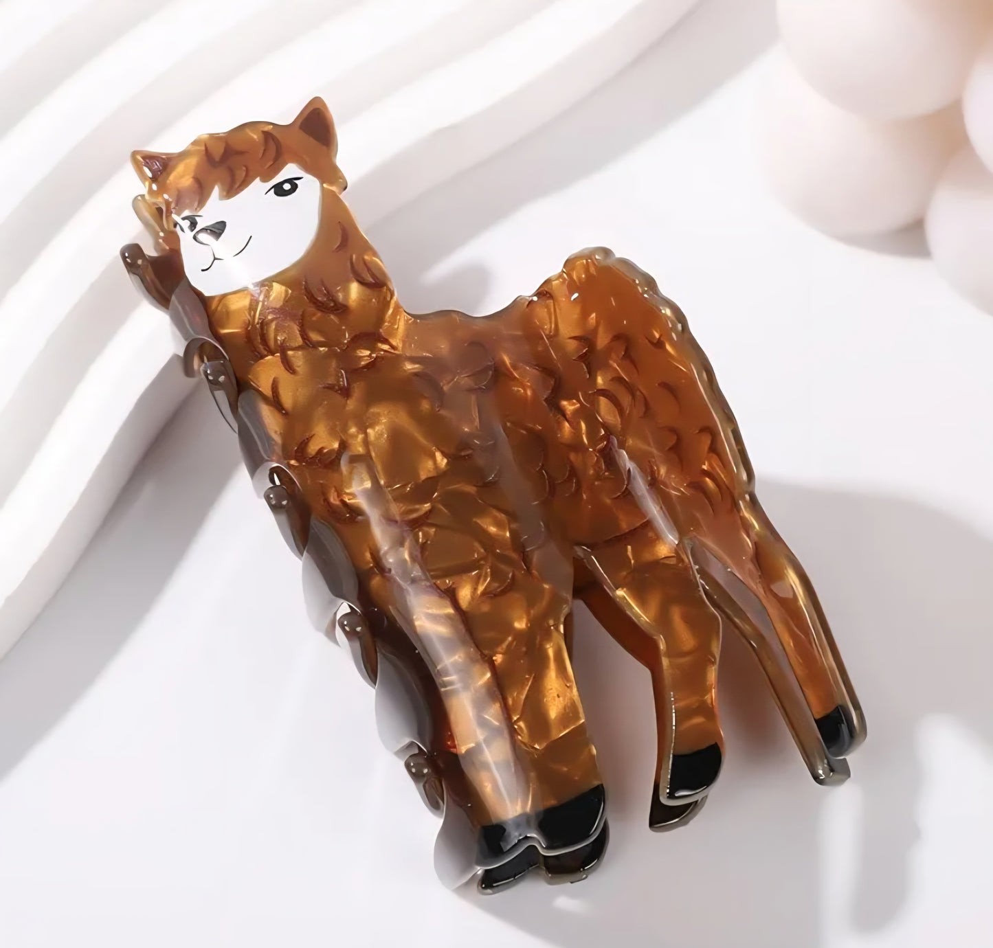 Alpaca (Fava Bean) Hairclip