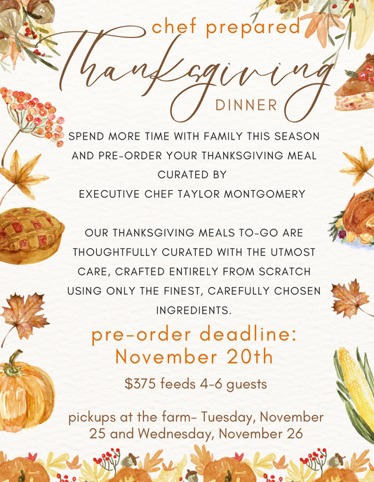 Thanksgiving Chef's pre-order meals 2025