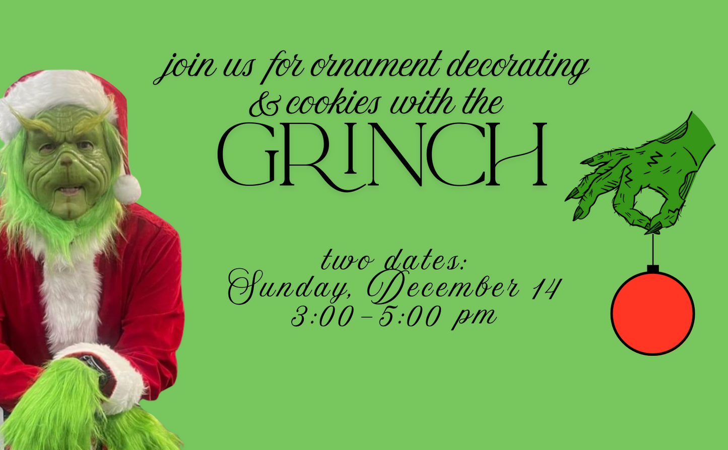 Ornament painting with the Grinch- DEC 14