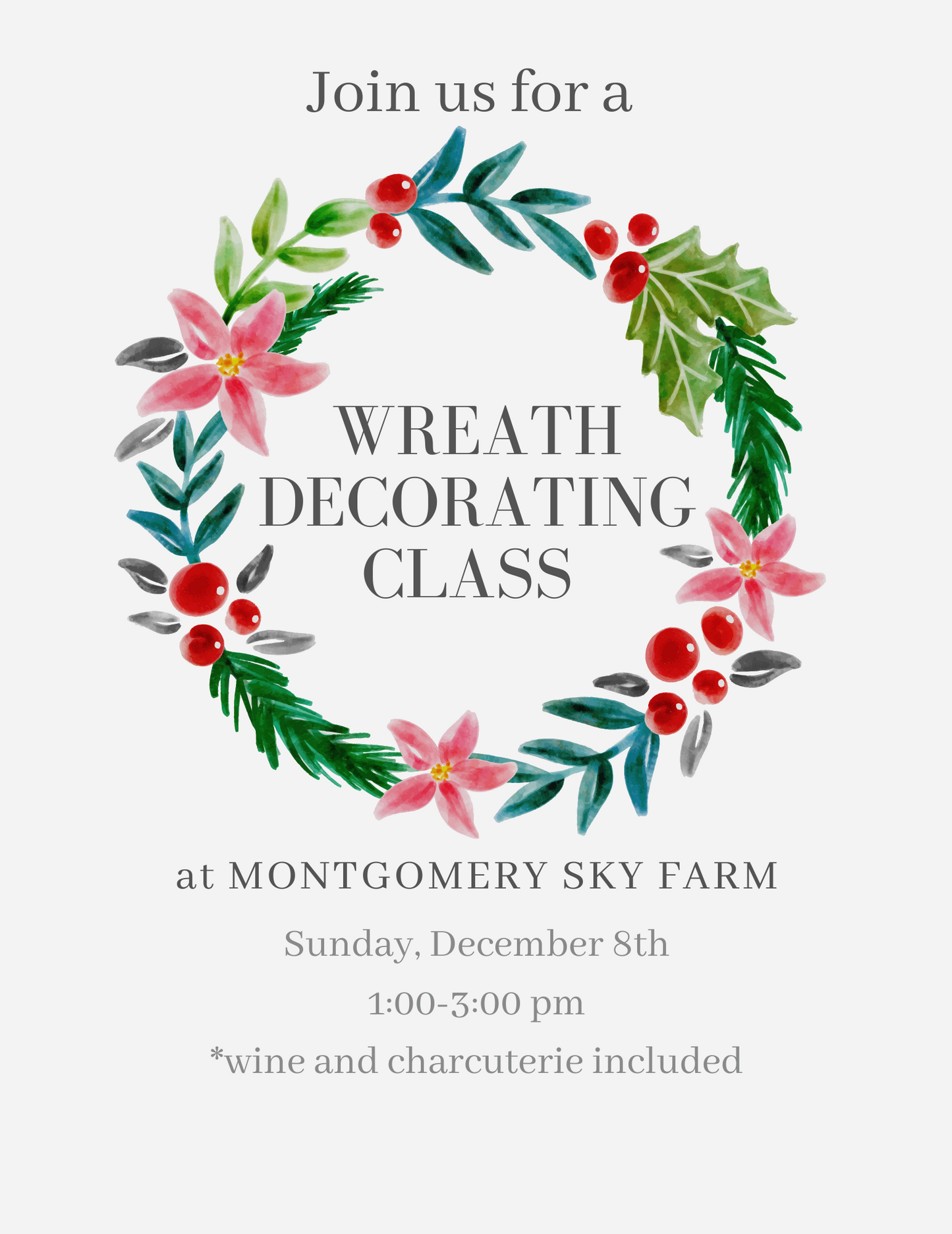 Wreath decorating class- DEC 8